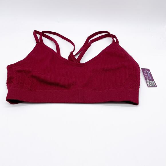 Adore Me Red Ribbed Seamless Low Support Sports Bra Size M-L - Picture 1 of 5